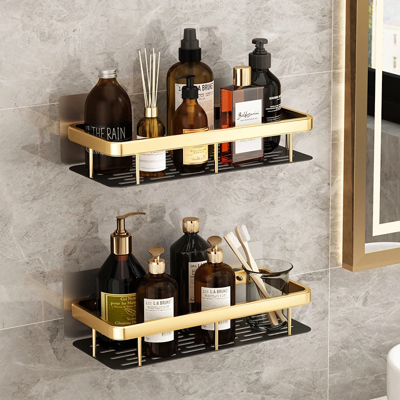 

New Punch-Free Bathroom Shelf Shelves Shampoo Shower Storage Rack Kitchen Holder Toilet Kitchen Organizer Bathroom Accessories