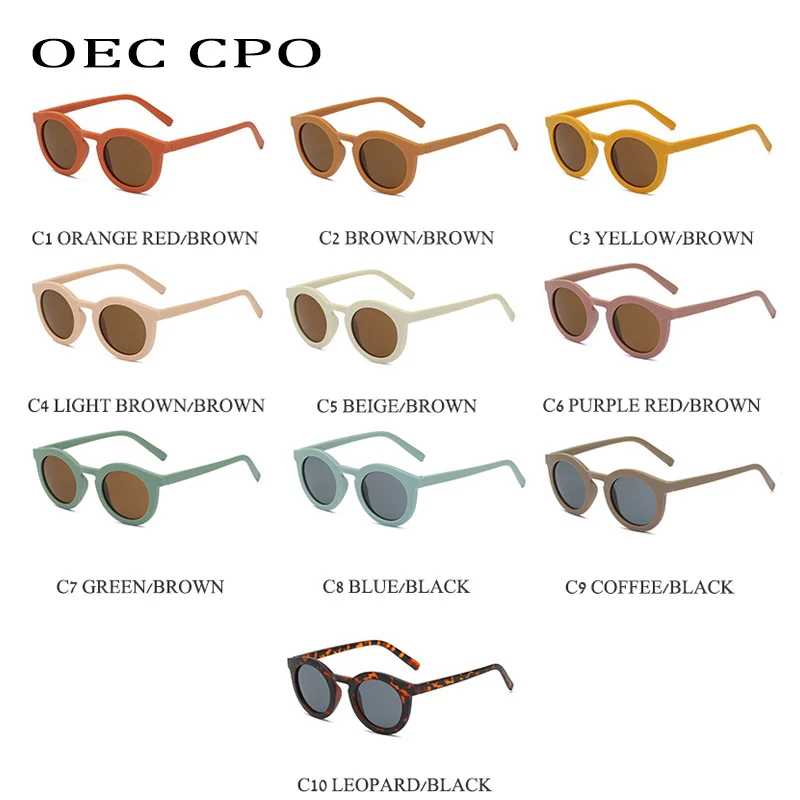 OEC CPO Vintage Round Sunglasses Women 2022 New Fashion Elegant Sun Glasses Female Men Punk Eyeglass oculo de sol Shades UV400