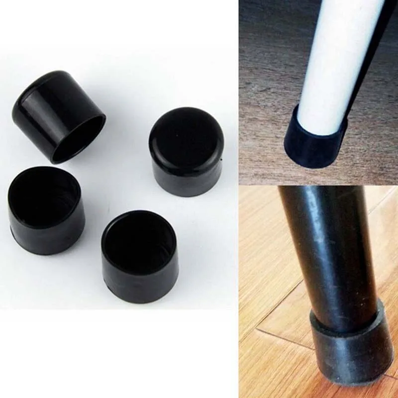 16/19/22/25/28mm 4Pcs Anti-skid glides shock Floor Protector Soft Rubber Furniture Chair Table Feet Leg Bottom Screw on Pad