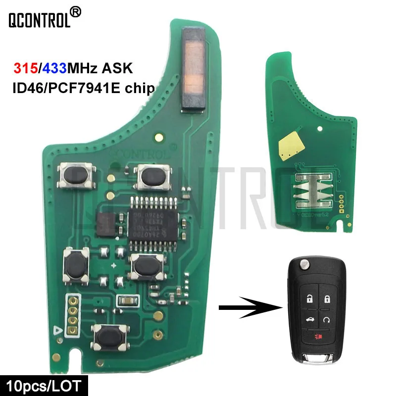 

QCONTROL Car Control Remote Key Fob Electronic Circuit Board for Chevrolet Malibu Cruze Aveo Spark Sail 5Buttons Control Alarm