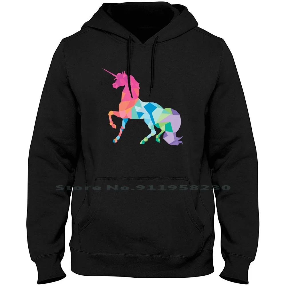 Geometric Pastel Unicorn Hoodie Sweater Cotton Colourful Geometric Colorful Fantasy Pastel Paste Past Nico Corn Cute Ast Tri