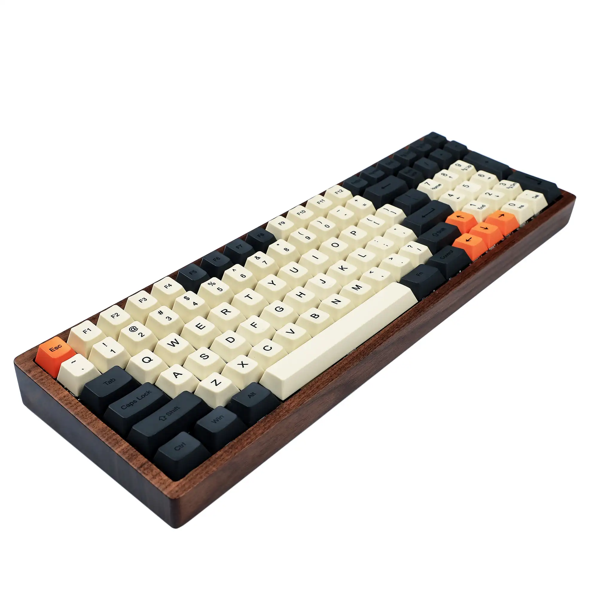 96 Wooden Case Hotswap Keyboard | QMK VIA Underglow RGB ANSI ISO PCB Alu Plate Beech Walnut Wood | For MX Mechanical Keyboards