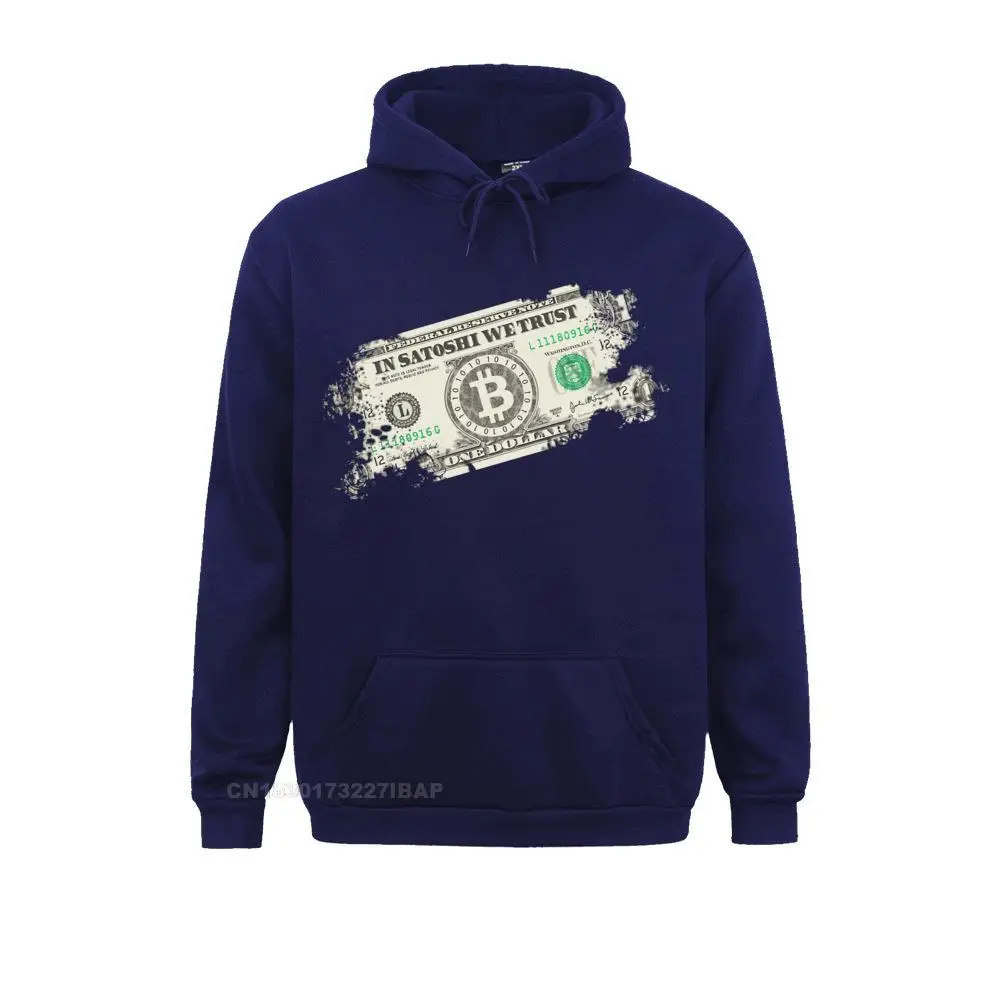 Men In Crypto We Trust Bitcoin US Dollars Vintage Cryptocurrency Relaxedd Tshirs Adult Hooded Pullover Men Big Size