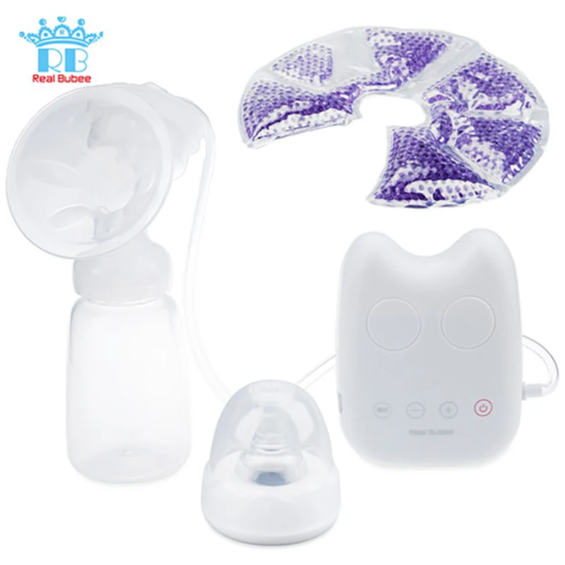 Real Bubee Double Electric Breast Pumps Powerful Nipple Suction Baby Milk Bottle Cold Heat Pad Nippl USB Electric Breast Pump