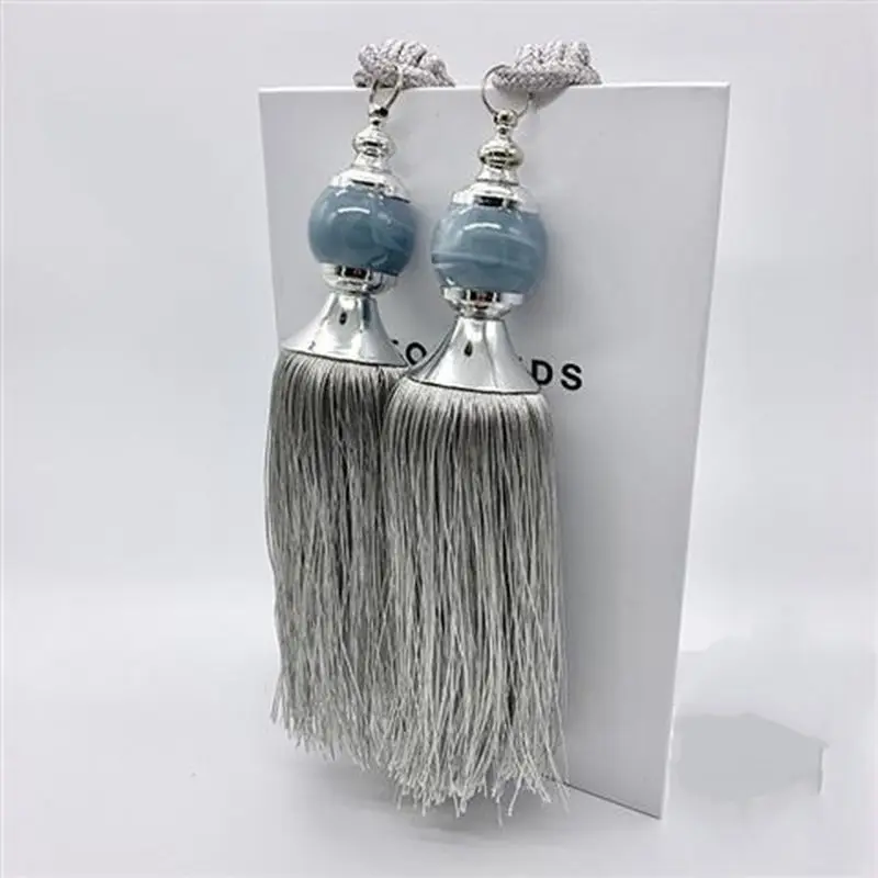 2PCS Curtain Tiebacks Tassel Curtain Clips Rope Curtain Tie Backs Holdbacks Decorative Curtain Holder Accessories For Drape