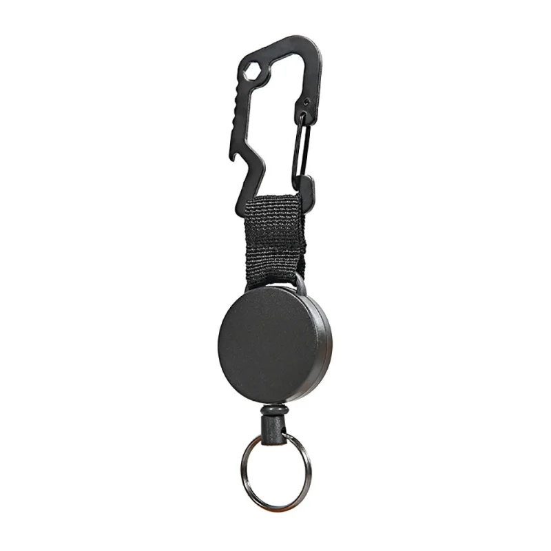 

Portable Retractable Pull Key Ring Chain Belt Clip With Carabiner Reel Card Badge Holder Anti-lost Keychain Tools