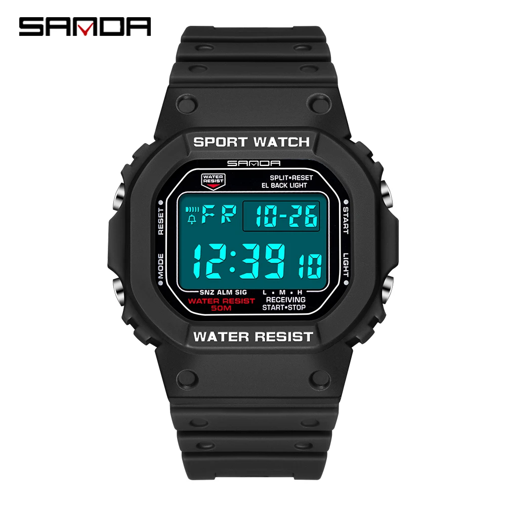 Sanda Digital Watch for Men Waterproof Sport Clock 2021 Fashion Army Electronic Wristwatch Luxury Unisex Hand Table for Student