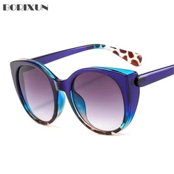 Vintage Cat Eye Sunglasses Women Fashion Brand Desi Oversized Gradient Glasses Retro Blue Leopard Shades lunette de soleil femme