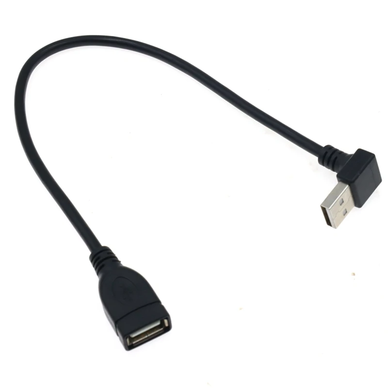 Prawo/lewo/dół/góra 90 stopni kąt USB 2.0 A rozszerzenie męskie i żeńskie przedłużacz z adapterem komputerowy przedłużacz USB 0.3m