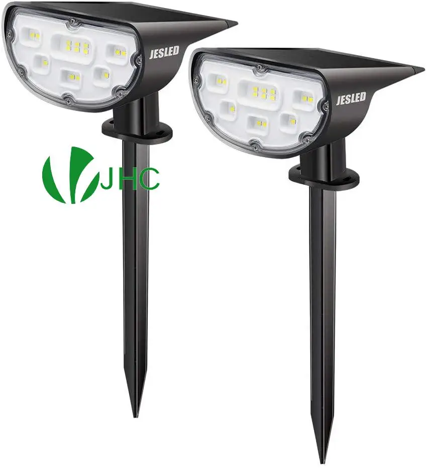 

2PCS Solar Landscape Spot Lights Outdoor Lighting Lawn Lamps Wall Light 14 LED Solar Powered Spotlights for Garden Wall Lights