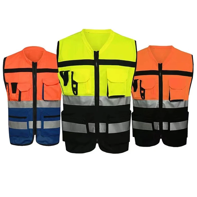 4XL Safety Reflective Vest High Visible Traffic Safety Clothing Safety Site Inspection Vest Unisex Safety Clothing