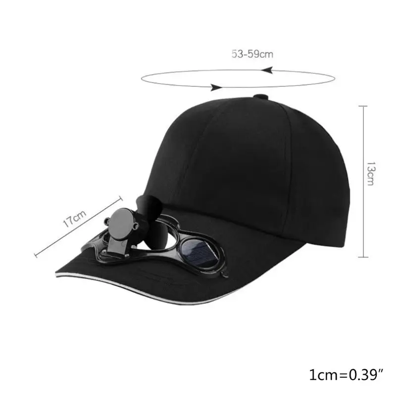 Adult Kid Summer Solar Panel Powered Cooling Fan Baseball Cap Outdoor Sport Camping Hiking Snapback Peaked Sun Visor Hat