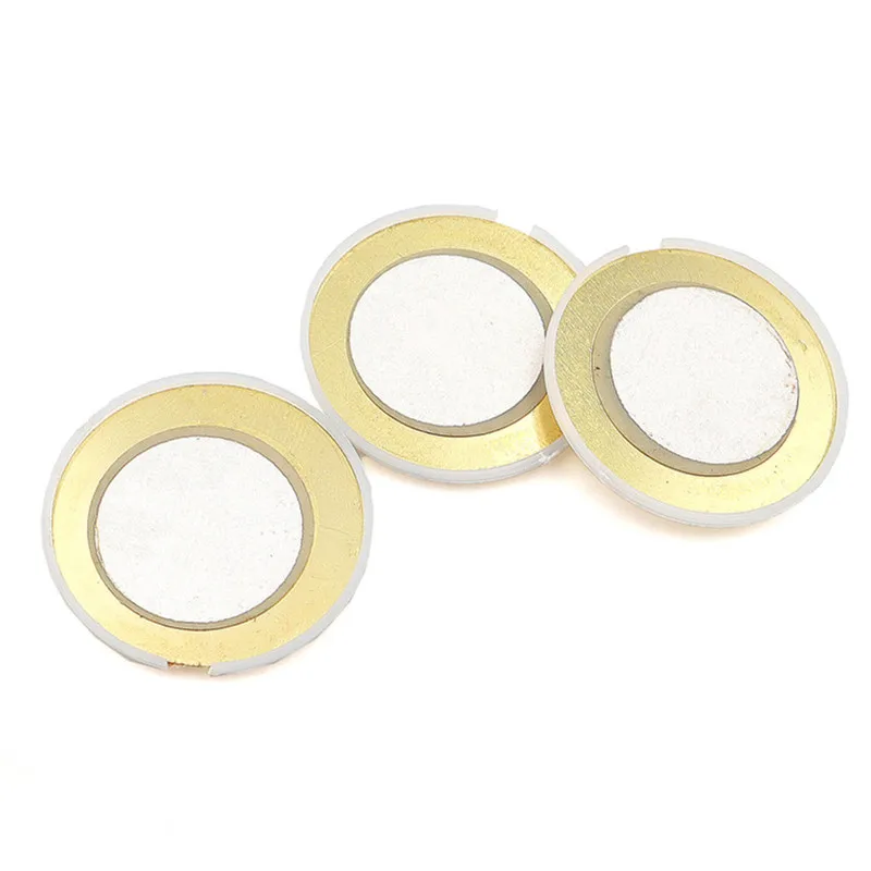 Lot de 10 plaques piézoélectriques en céramique, diamètre 20MM, 15MM, pour alarme Buzzer, haut-parleur + coque en plastique