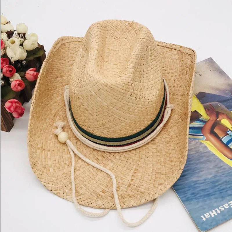 

2024 summer raffia fedora hats for unisex popular cool nice beautiful cowboy fedora hats unisex's hat for western raffia hats
