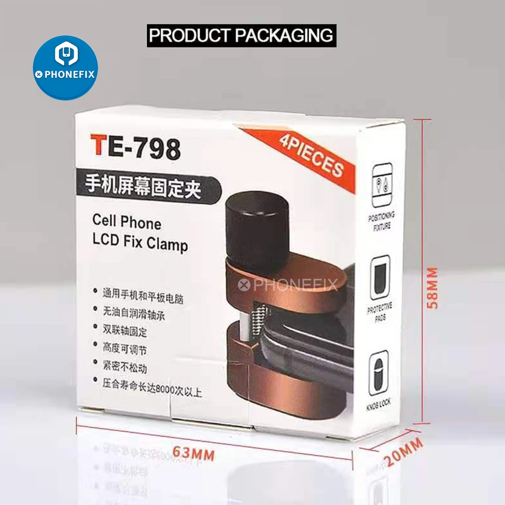 Herramientas de reparación de teléfonos, abrazadera ajustable de fijación de teléfono, juego de Clip de fijación de pantalla LCD para iphone y Ipad, 4/8 Uds.