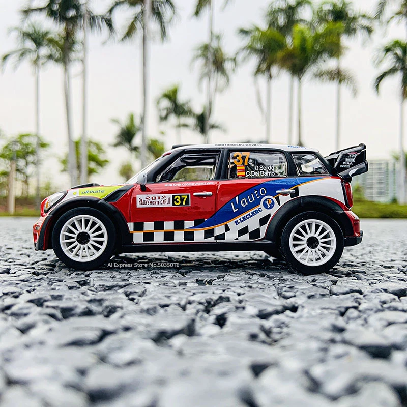 Bburago 1:32 2012 MINI John Cooper Works #37 Pierre Campana DS WRC Rally Racing Alloy Model Car model Collecting gifts