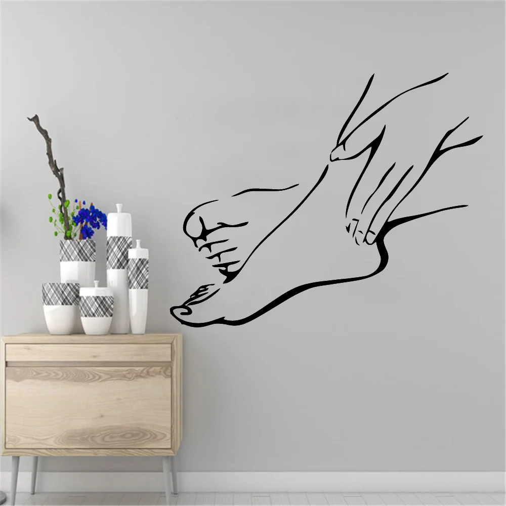 Fashionable SPA Foot Wall Stickers For Spa Room Foot Decorations Vinyl Art Decal Foot Salon Mural sticker pared