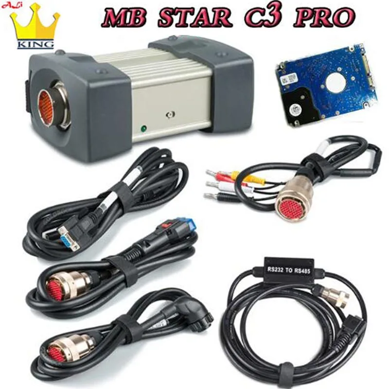 MB STAR C3 Car Diagnostic Tool Software 12v 24v SSD C3 SD OBD2 scanner and RS232 RS485 cable for MB cars trucks diagnostic tools