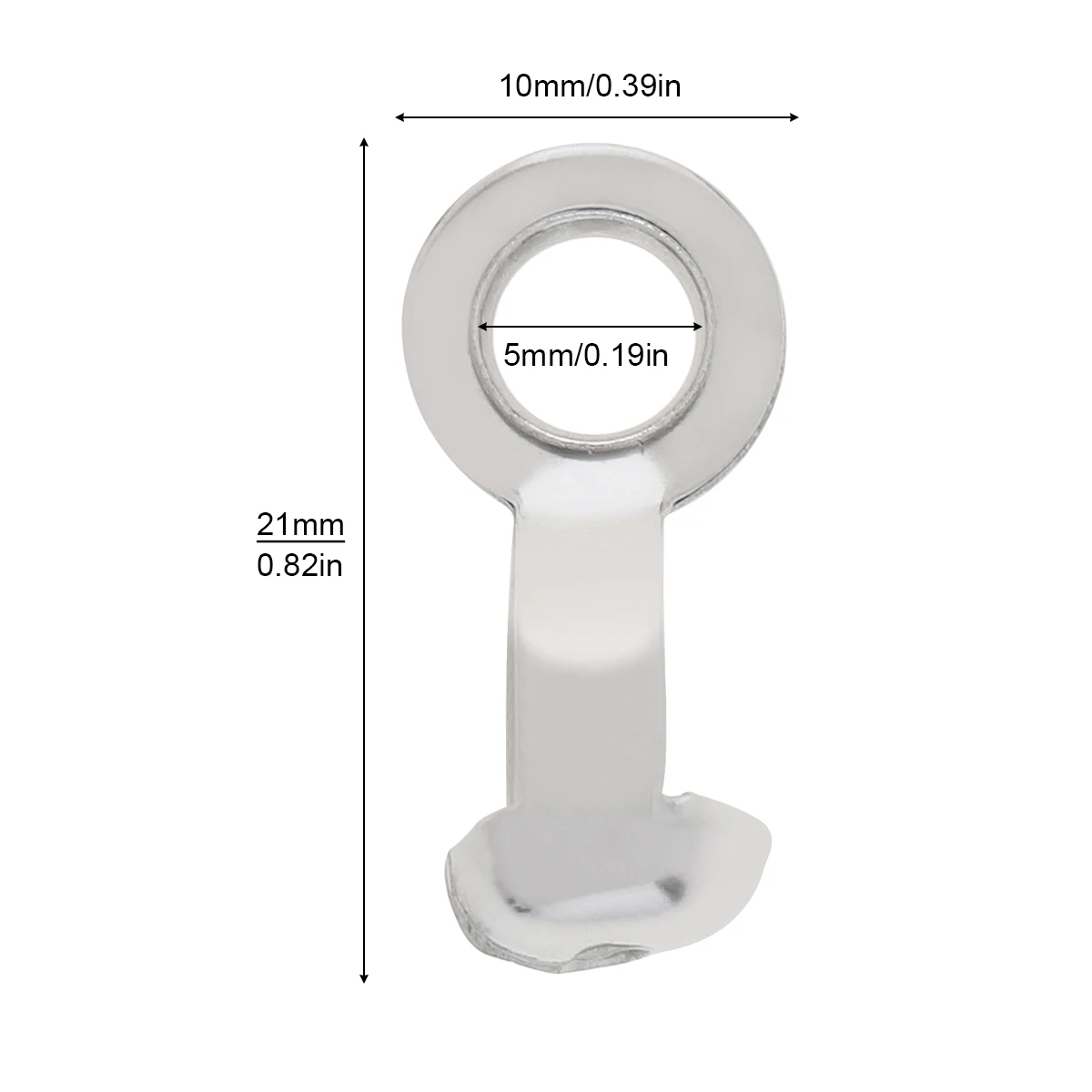 10Pcs Ball Chain Pull Loop Connectors 6.0/6.5mm Silver Ceiling Fan Lamp Pull Loop Stainless Steel Connectors Stainless Steel