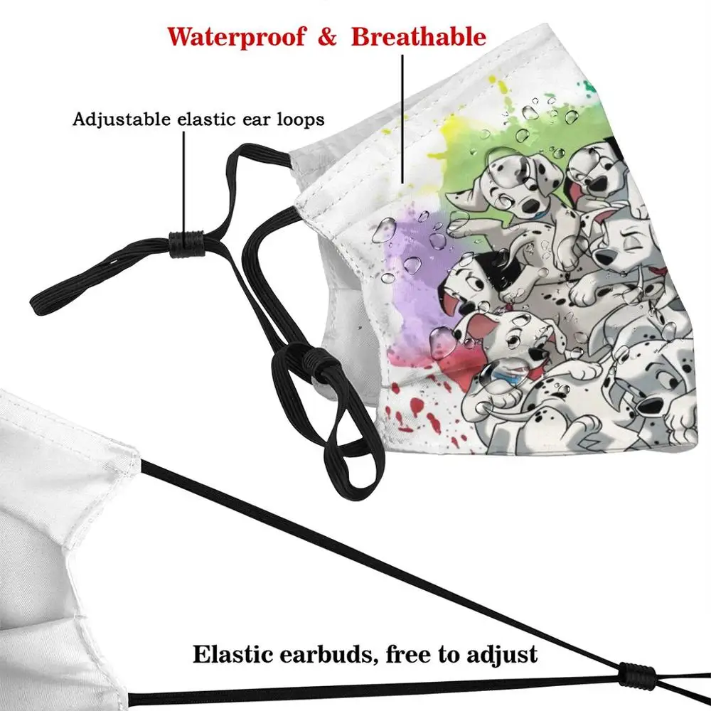 Dalmatische Puppies Print Wasbare Filter Anti Dust Mond Masker Dalmatische Honden Puppies Aquarel Acuarela Kleur