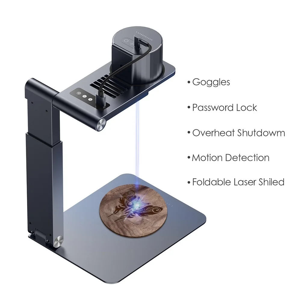 Imagem -05 - Laserpecker Pro Gravador a Laser Impressora 3d Portátil Mini Máquina de Gravação a Laser Desktop Etcher Cortador Gravador com Suporte