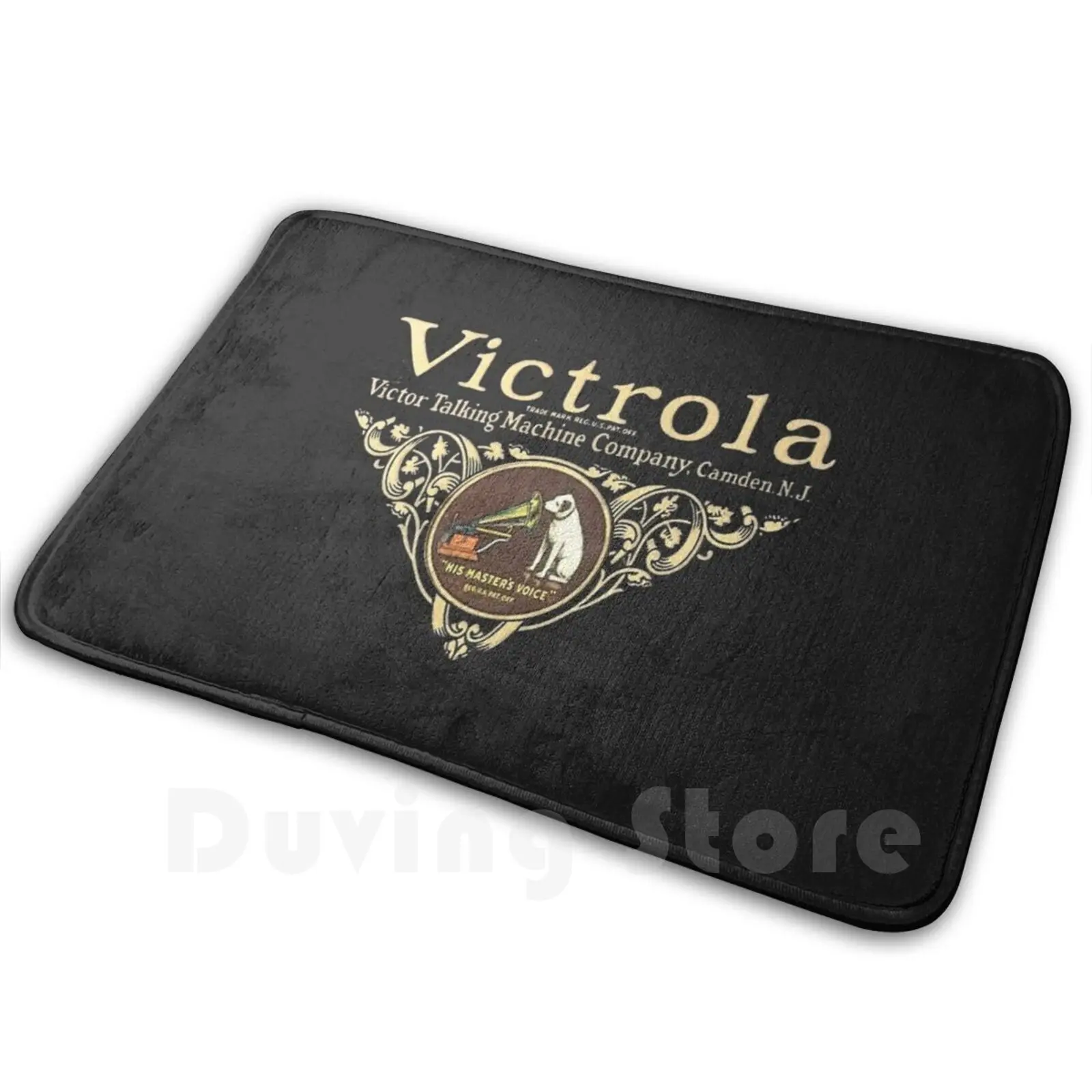 Vintage Victrola-Talking Maching Co.-Camden, alfombra New Jersey, alfombra, cojín, Radio suave, Victrolas Victrola
