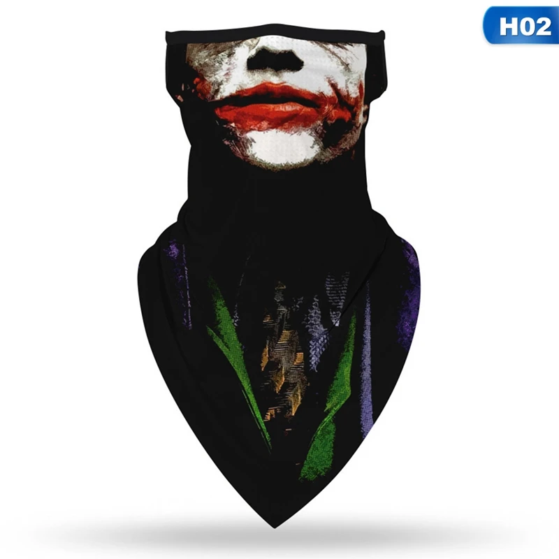 Novelty Clown Triangle Bandana Face Scarves Hanging Ear Sunshade Dustproof Breathable Cycling Hiking Neck Cover Hot