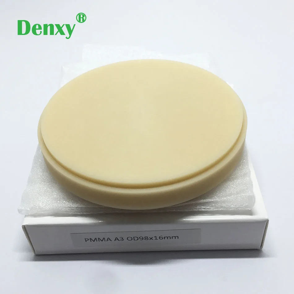 Denxy-bloques de PMMA dentales de 5 piezas, discos de fresado de Pmma, laboratorio de Material Dental para hacer restauraciones dentales de puente