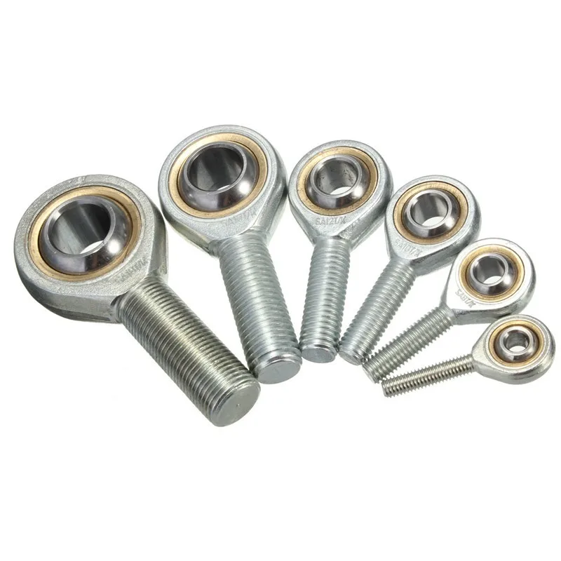 Thread Shafts Silver 6-16mm Dia Male Threaded Single Row Joint Rod End Oscillating Bearing Right Hand Thread Shafts