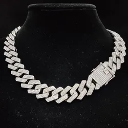 Men  Hip Hop Chain Necklace for Fashion party 20mm width Rhombus Cuban Chains Necklace Hiphop Iced Out Bling Bling jewelry