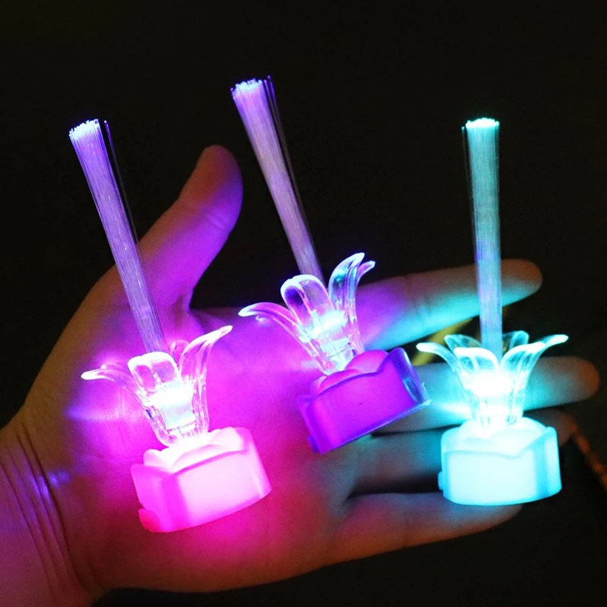 Colorful Fiber Optic LED Rose Light, Fiber Optic Lamp, Fiber Optic Mood Novelty Lamp for Kids Toy Home Party Decoration