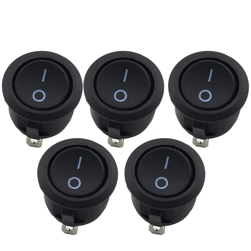 라운드 로커 스위치 LED 조명 자동차 대시 보드 대시 보트 밴 12V, 온/오프, 10 개