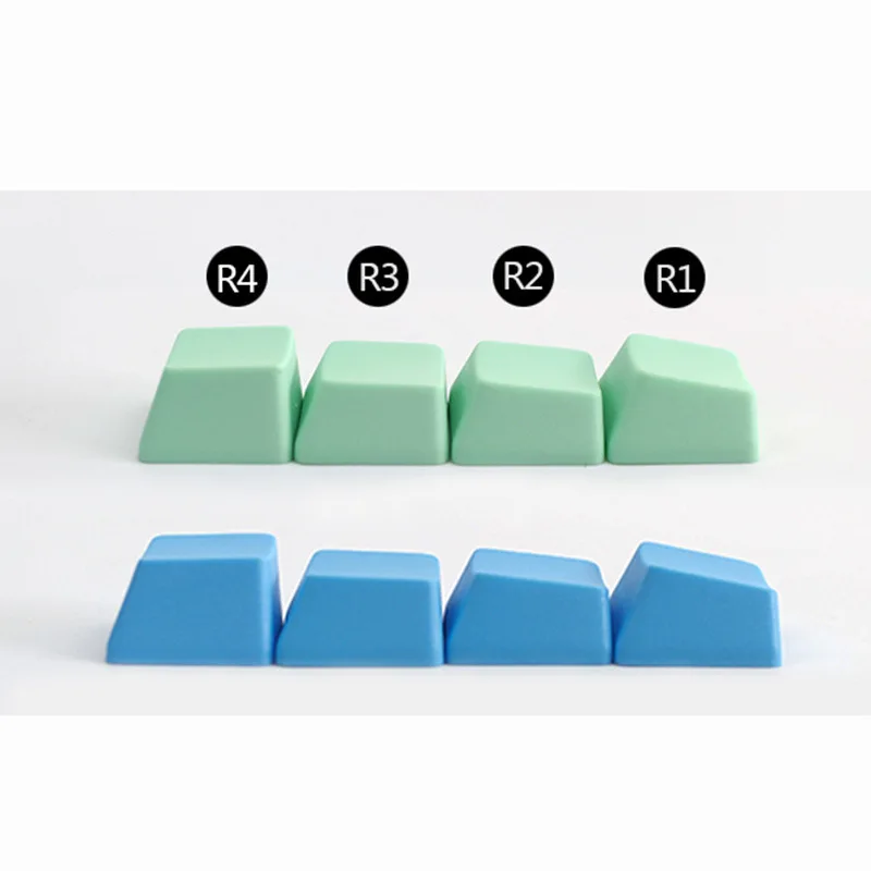 Teclado mecánico grueso sin grabar PBT, 16 piezas, 1u, R1, R2, R3, R4, OEM, arco iris multicolor monocromático alto