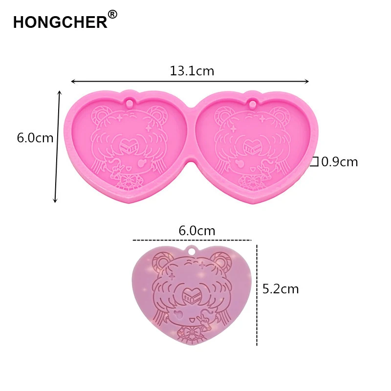 New Girl Shiny Earring Pendant Keychain Silicone Mould Painting Anime Silicone Mold Jewelry Making Polymer Clay Epoxy Molds