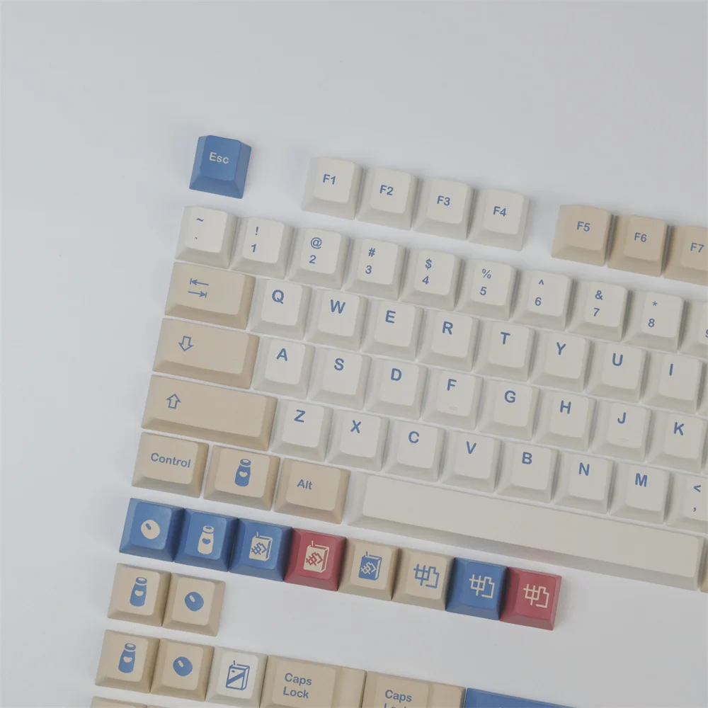 GMK Soyamilk-teclas ISO Enter, 140 teclas, perfil de cereza, PBT, sublimación de tinte retroiluminado, juegos completos para GH60, GK61, 64, 68, 87, 96, 980