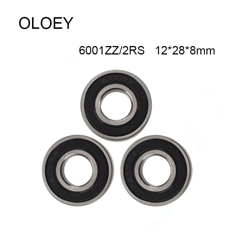 

6001-2RS ZZ 12*28*8mm 2/4pcs Deep Groove Rubber Sealed Ball Bearing Metal Shielded Bearing Corrosion Resistance And High Quality