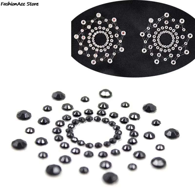 1Pair/set Self Adhesive Sexy Products Nipple Cover Stickers Chest Pastie Breast Bras Rhinestone Nipple Accessories Padding