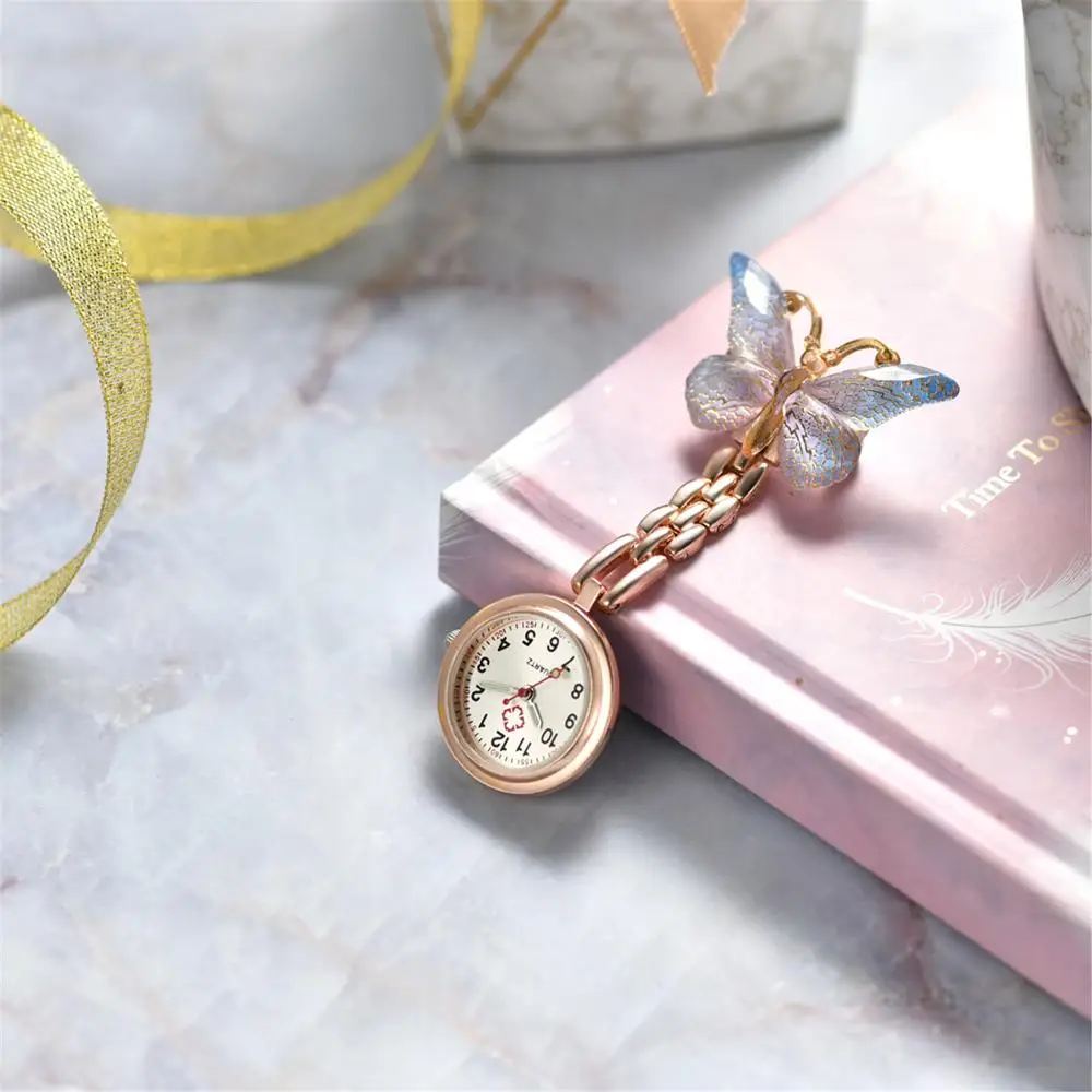 Lancardo Leuke Hanger Vlinder Verpleegster Horloge Clip-On Broche Quartz Opknoping Zakhorloge Fob Broche Dames Arts Reloj Enfermera