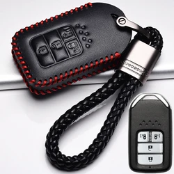 Leather Key Cover Car Remote Key Case For Honda 2016 2017 2018 CRV Pilot Accord Civic honda pilot Fit Freed key cover cap