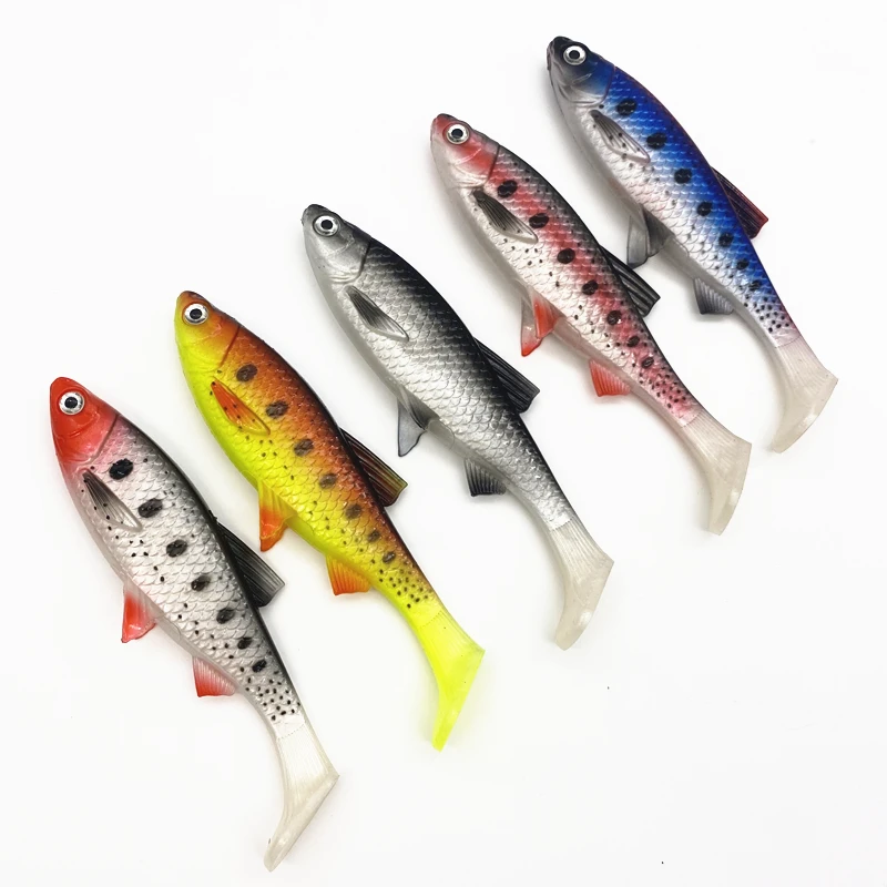 15.5cm/35g Pike Fishing T-Style Paddle Tail Flanking Action Fishing Scanned Soft Lures T Tail Swimbait Bait  wobbler Lures