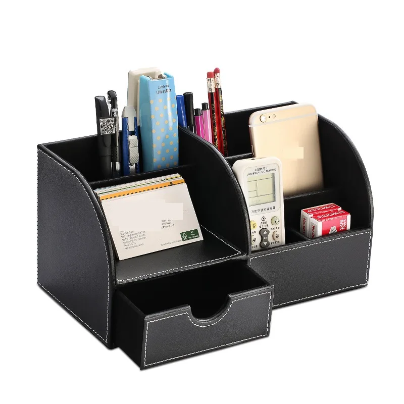 

Multifunctional Desktop Colorful PU Leather Storage Box