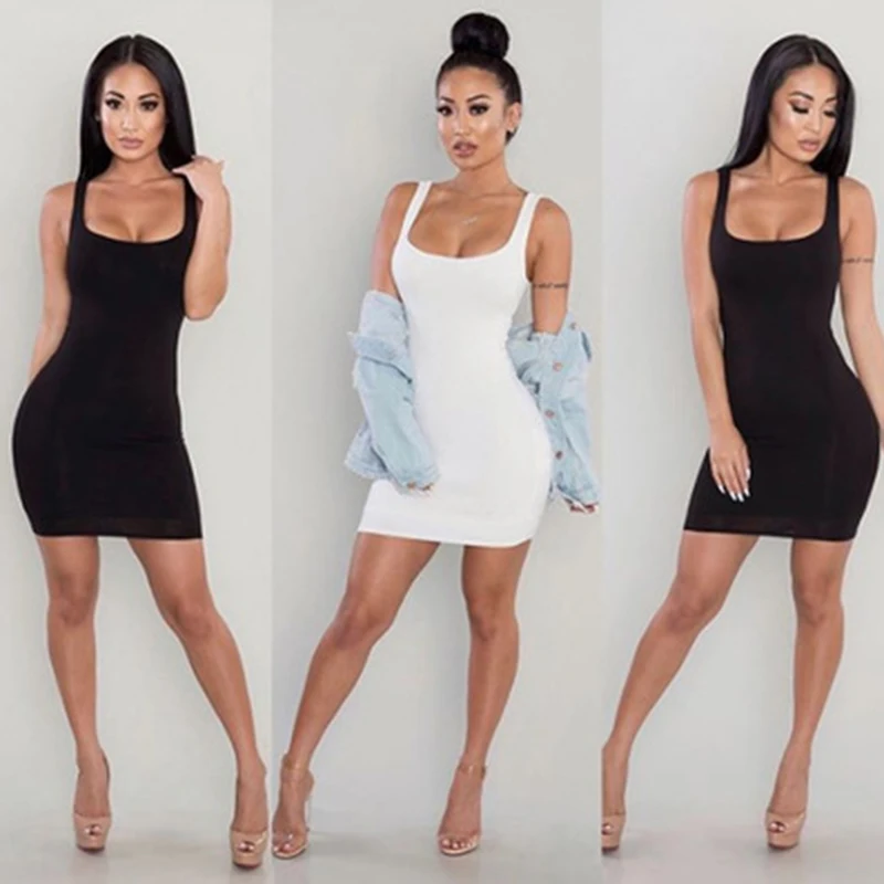 CDJLFH letnia obcisła sukienka na co dzień 2019 kobiety w stylu Vintage elegancka sukienka na imprezę Vestidos czarne białe sukienki bandażowe typu Bodycon sukienka z odkrytymi plecami — zdjęcie 7