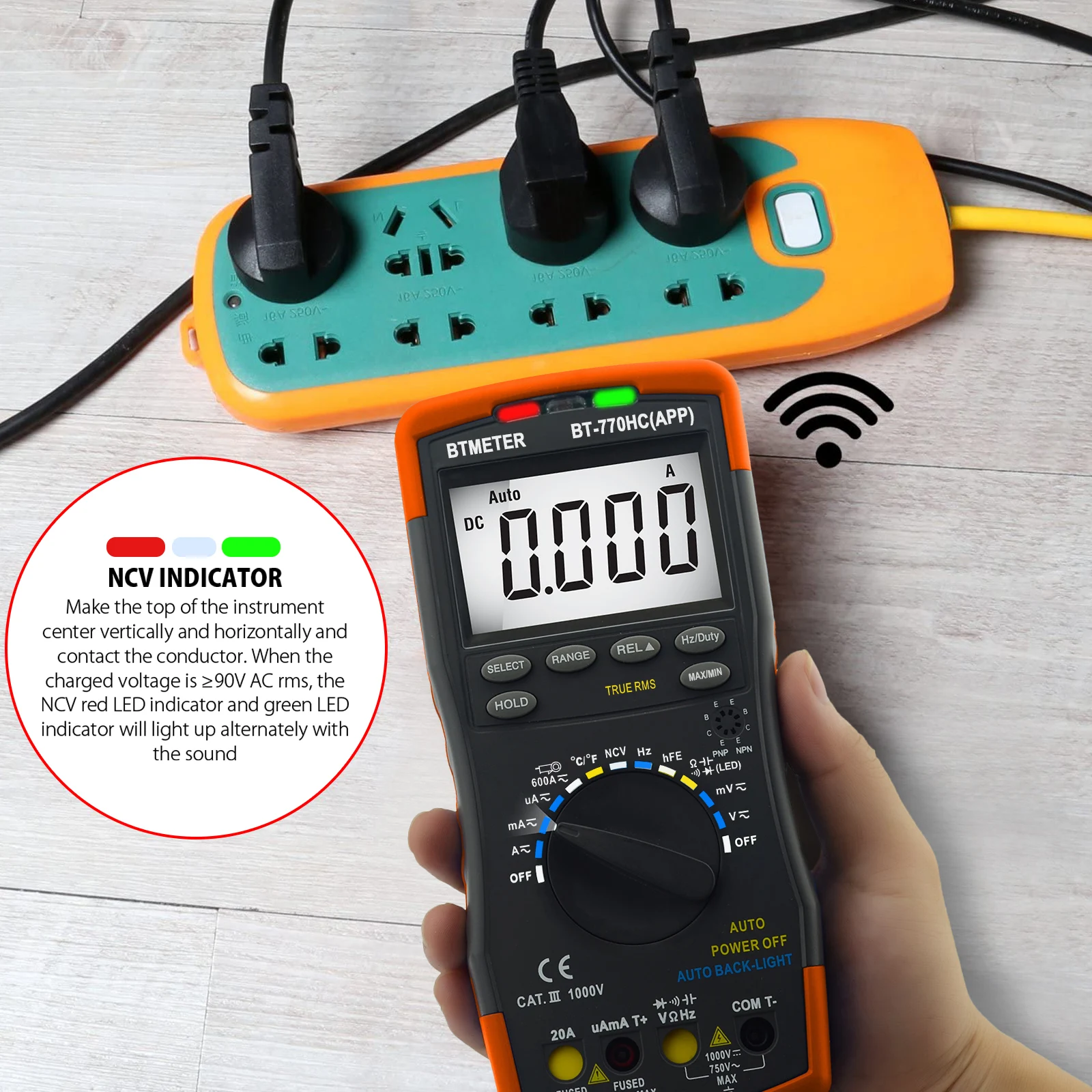 BTMETER BT-770HC-APP True RMS Digital Multimeter 6000 Counts Auto Ranging AC/DC Voltage Current with APP Wireless Bluetooth