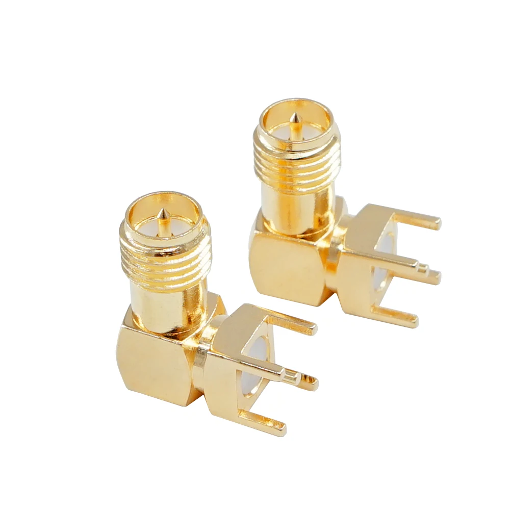 10PCS SMA female plug Right Angle 90 DEGREE  SMA-KWE PCB Mount connector RF adapter