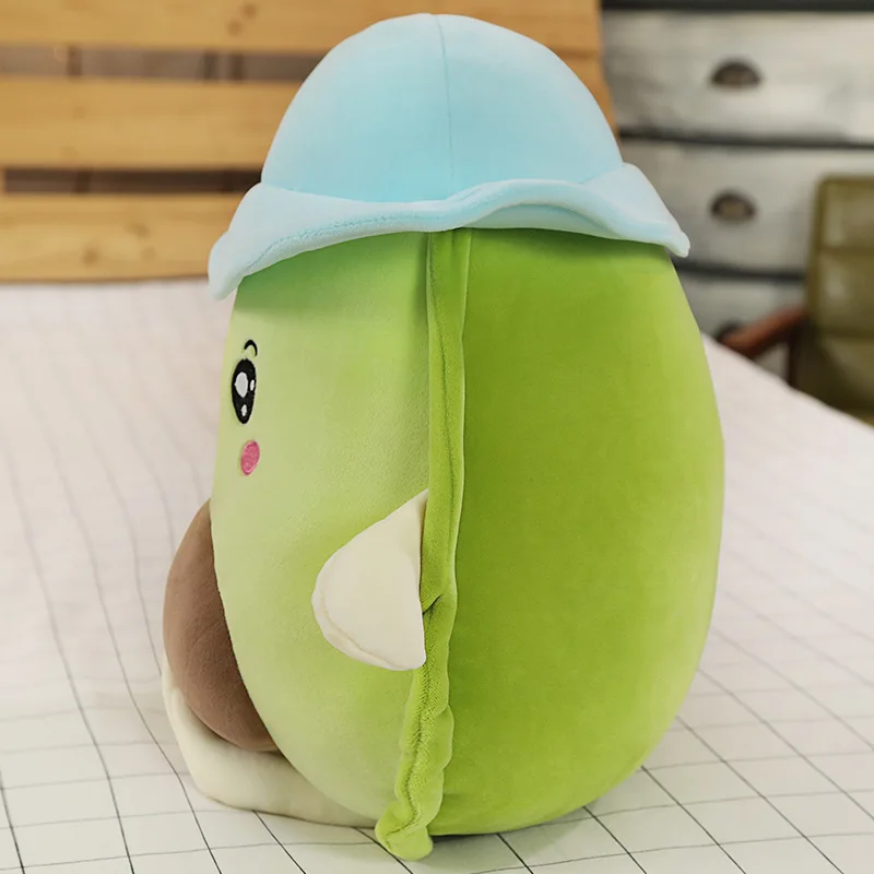 Cute Plush Toys Avocado Doll with Hat Stuffed Fruit Food Kawaii Avocado Pillow Cute Soft Doll for Children Bedroom Decor Cushion