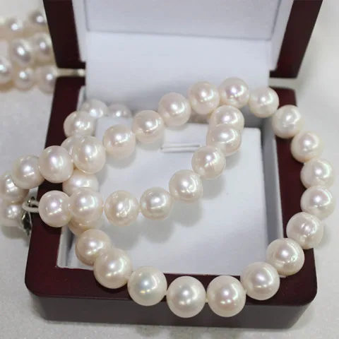 

Fine jewelry natural Fresh water pearl big 11-12mm necklace send mother super Beauty super low price 18inch 925 Silver clasp