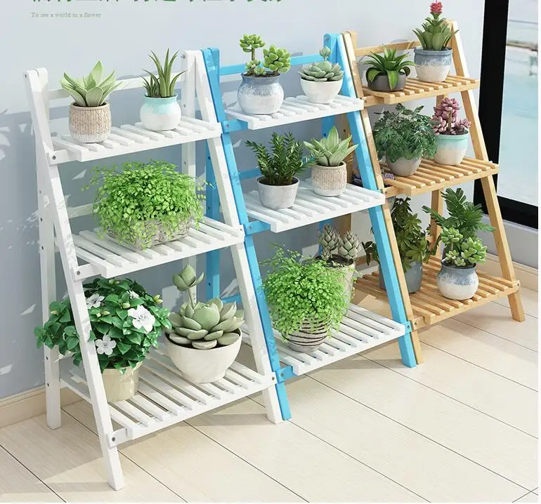 

Flower shelf balcony decoration living room floor-standing solid wood fleshy green radish rack indoor flowerpot multi-layer plan