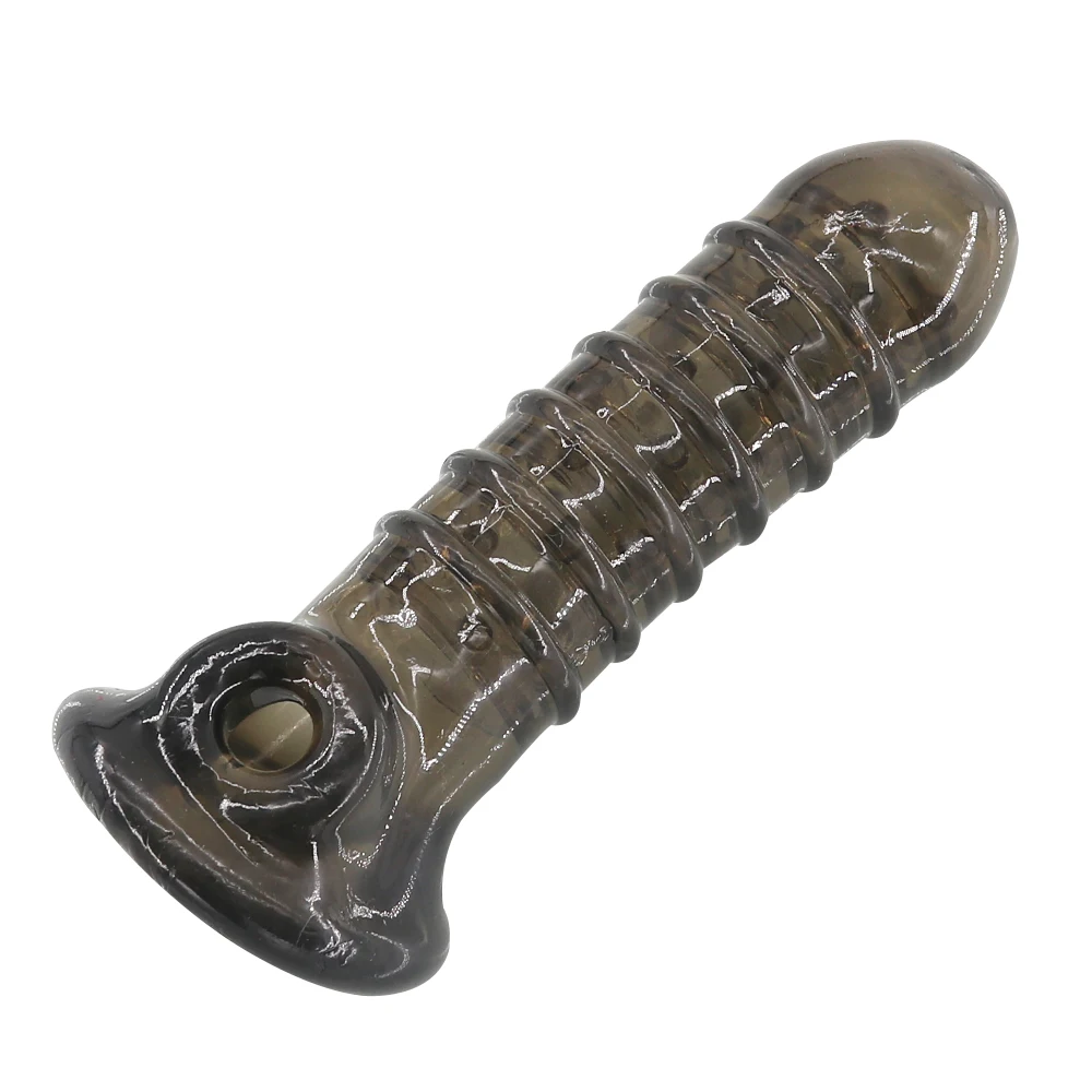 EXVOID Penis Sleeve Cocks Extender Penig Ring Reusable Silicon Condom Dildo Enlargement Sex Toys For Men G-spot Massager