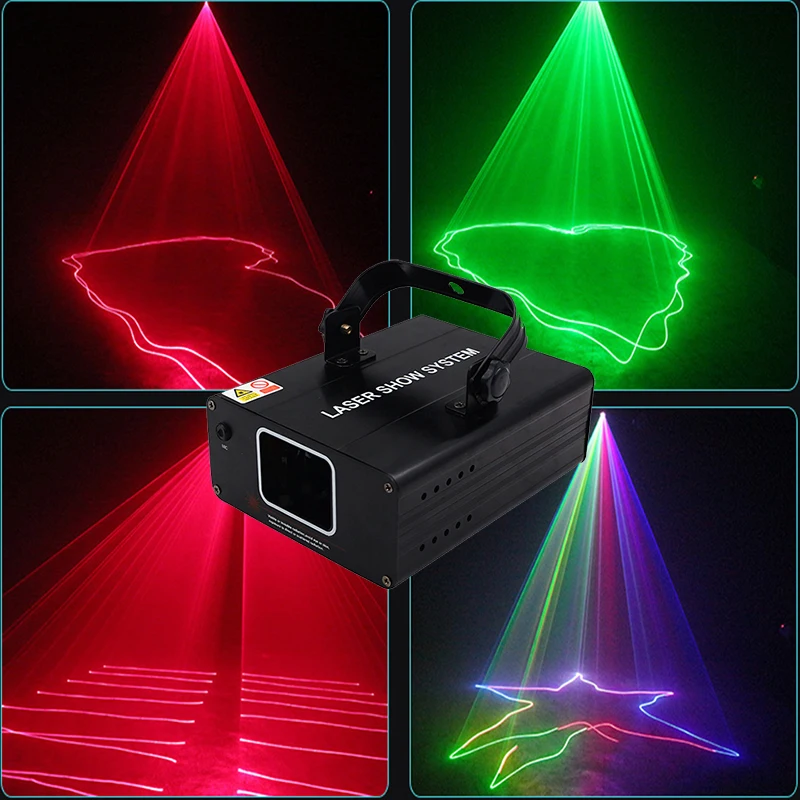 Dj RGB Laser 1 testa Mini Disco Line Beam Scanner Lazer Stage Light Fog Machine Night Club KTV Bar