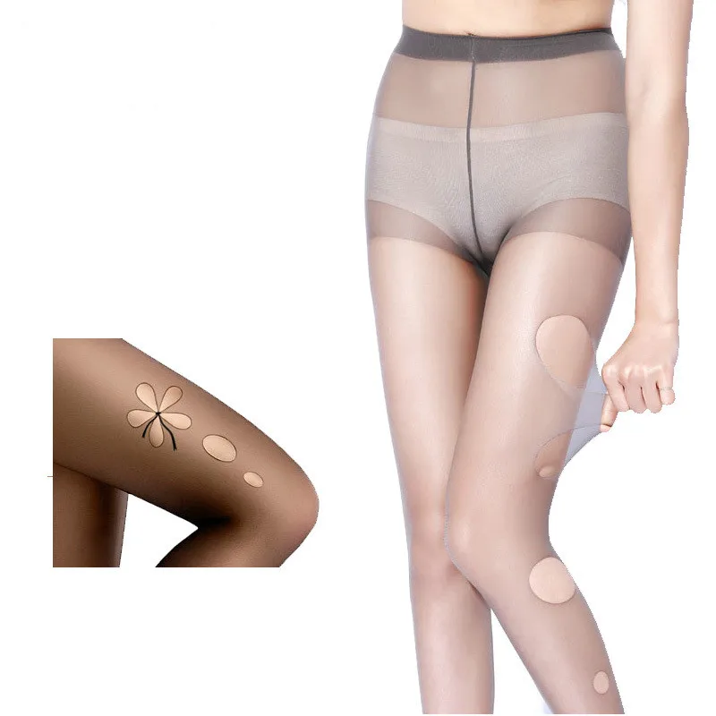 2PCS  Women Pantyhose 15d Free Cut Imitation Silk Thin Spider Anti Hook Flesh Color Ultra Tights Show Leg Mask  Gray